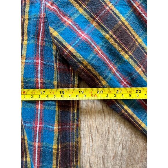 Deus Ex Machina Brown Blue Check Button Up Shirt Top Mens Size Small - Picture 9 of 10